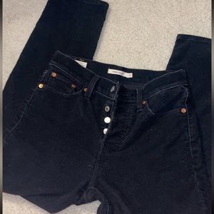 Black Levi Corduroy Jeans Wedgie Straight